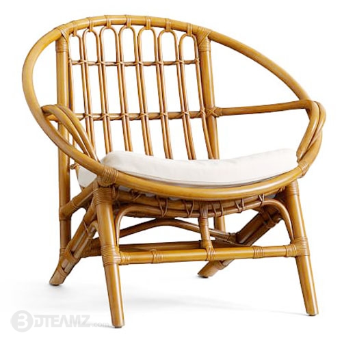 Pottery Barn Luling Rattan Chair 3d Model