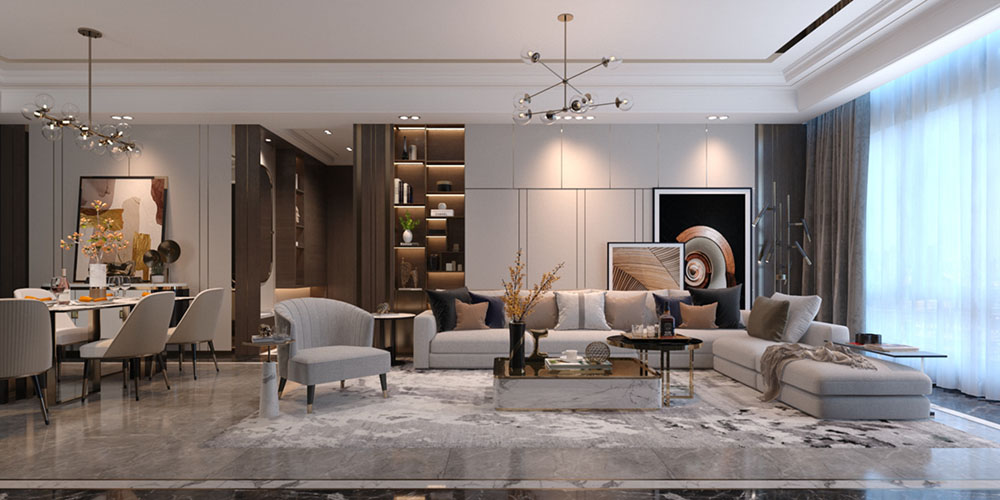 Free Modern Living Room Interior 3D Scene