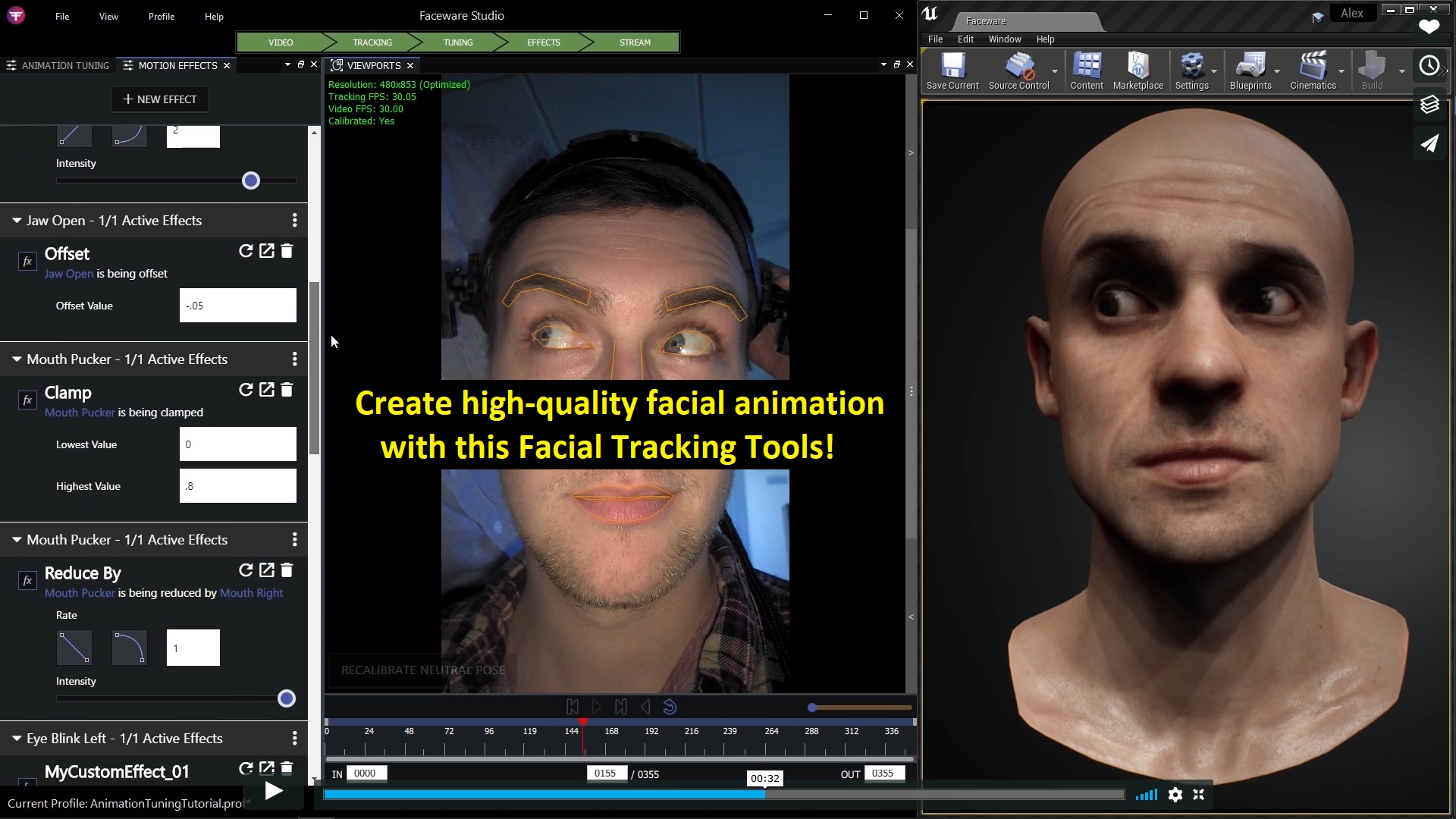 Create high-quality facial animation with this Facial Tracking Tools!