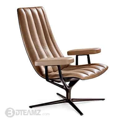 Walter Knoll Healey Lounge Chair with Arm 3D Model